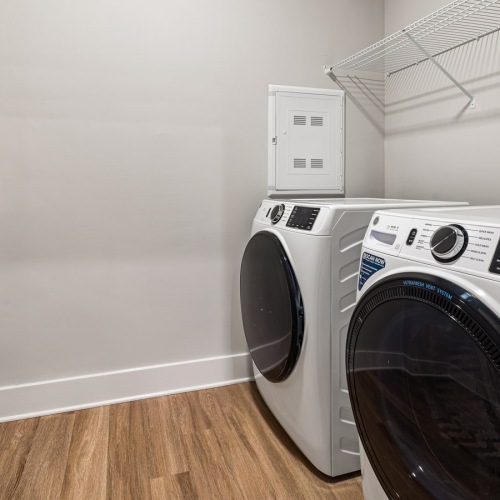 gallery Laundry Room with ample shelving