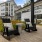 rocking chairs and side table in outdoor lounge